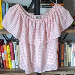 NWOT Gingham off-shoulder top